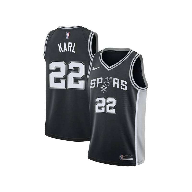 Black George Karl Twill Basketball Jersey -Spurs #22 Karl Twill Jerseys, FREE SHIPPING