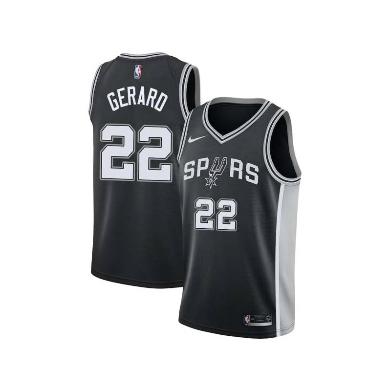 Black Gus Gerard Twill Basketball Jersey -Spurs #22 Gerard Twill Jerseys, FREE SHIPPING