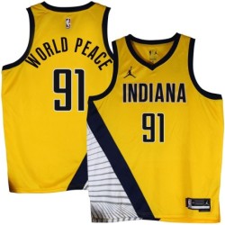 Pacers #91 Metta World Peace 2022-23Yellow Jersey