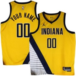 Custom Indiana Pacers #00 2022-23Yellow Jersey