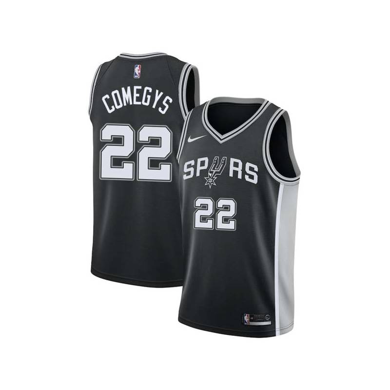 Black Dallas Comegys Twill Basketball Jersey -Spurs #22 Comegys Twill Jerseys, FREE SHIPPING