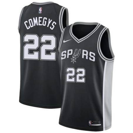 Black Dallas Comegys Twill Basketball Jersey -Spurs #22 Comegys Twill Jerseys, FREE SHIPPING