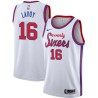 White Classic Bob Lavoy Twill Basketball Jersey -76ers #16 Lavoy Twill Jerseys, FREE SHIPPING