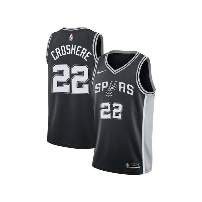 Black Austin Croshere Twill Basketball Jersey -Spurs #22 Croshere Twill Jerseys, FREE SHIPPING