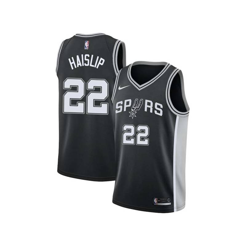 Black Marcus Haislip Twill Basketball Jersey -Spurs #22 Haislip Twill Jerseys, FREE SHIPPING