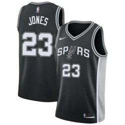 Black Steve Jones Twill Basketball Jersey -Spurs #23 Jones Twill Jerseys, FREE SHIPPING