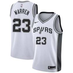 White Bob Warren Twill Basketball Jersey -Spurs #23 Warren Twill Jerseys, FREE SHIPPING