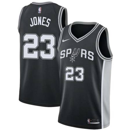 Black Larry Jones Twill Basketball Jersey -Spurs #23 Jones Twill Jerseys, FREE SHIPPING