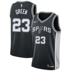 Black Mike Green Twill Basketball Jersey -Spurs #23 Green Twill Jerseys, FREE SHIPPING