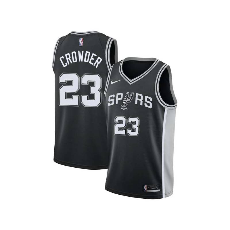 Black Corey Crowder Twill Basketball Jersey -Spurs #23 Crowder Twill Jerseys, FREE SHIPPING