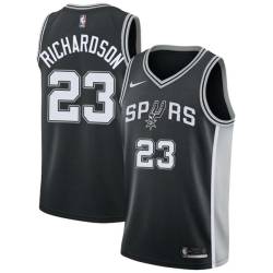 Black Jeremy Richardson Twill Basketball Jersey -Spurs #23 Richardson Twill Jerseys, FREE SHIPPING