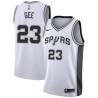 White Alonzo Gee Twill Basketball Jersey -Spurs #23 Gee Twill Jerseys, FREE SHIPPING