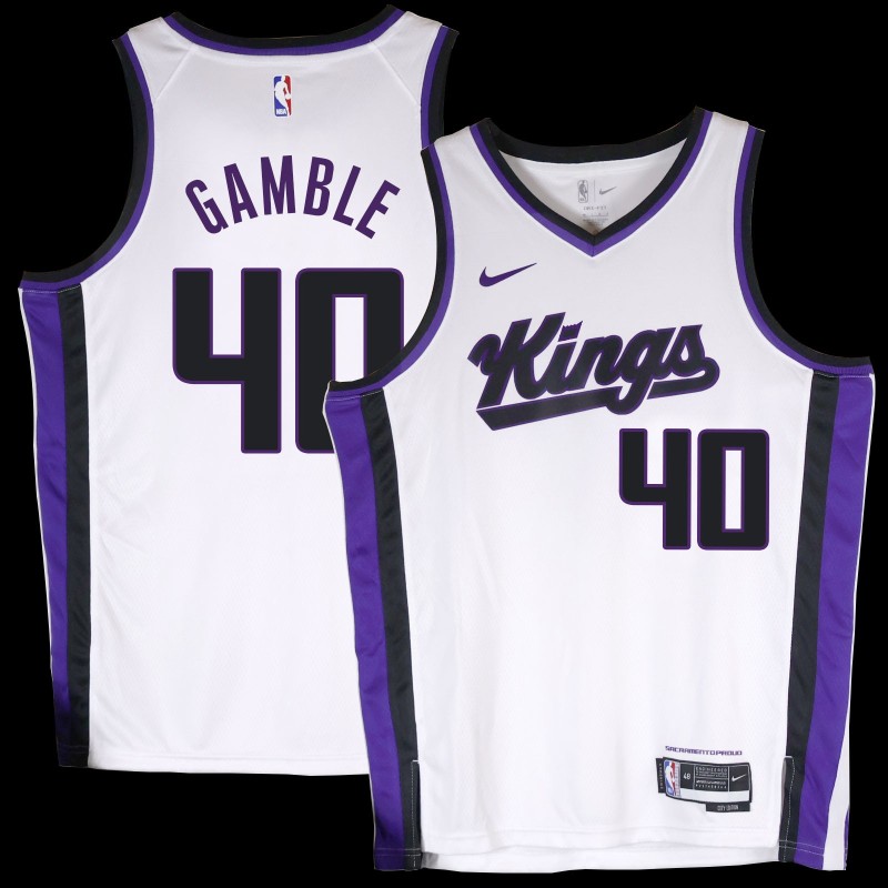 Kings #40 Kevin Gamble White2024 Jersey