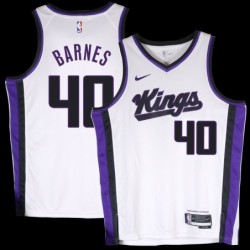 Kings #40 Harrison Barnes White2024 Jersey