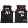 Black Throwback Al Bianchi Twill Basketball Jersey -76ers #16 Bianchi Twill Jerseys, FREE SHIPPING