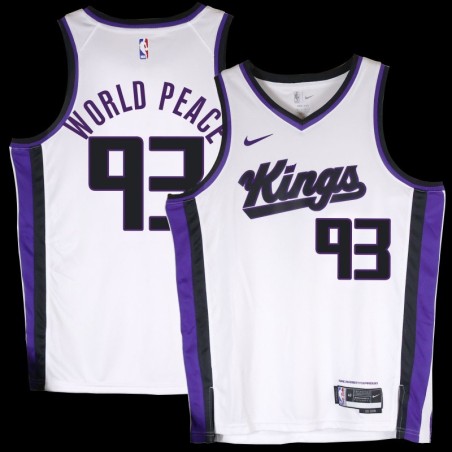 Kings #93 Metta World Peace White2024 Jersey