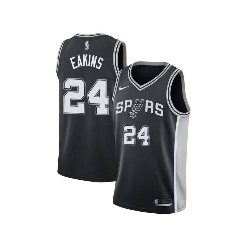 Black Jim Eakins Twill Basketball Jersey -Spurs #24 Eakins Twill Jerseys, FREE SHIPPING