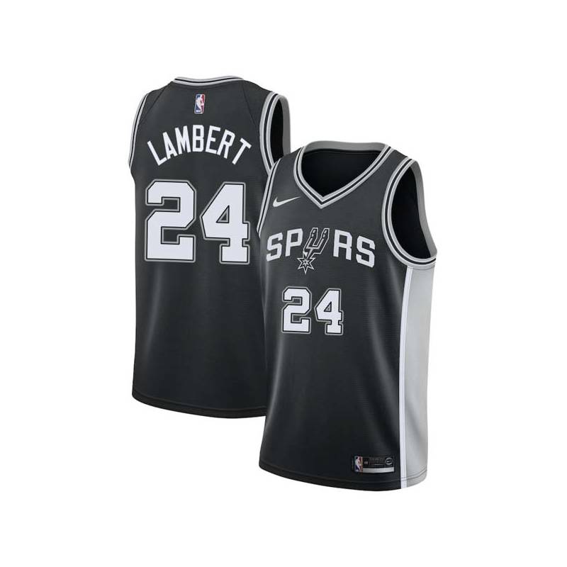 Black John Lambert Twill Basketball Jersey -Spurs #24 Lambert Twill Jerseys, FREE SHIPPING