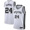 White Johnny Dawkins Twill Basketball Jersey -Spurs #24 Dawkins Twill Jerseys, FREE SHIPPING