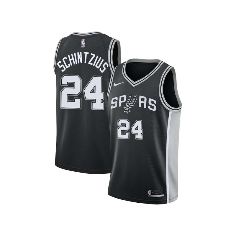 Black Dwayne Schintzius Twill Basketball Jersey -Spurs #24 Schintzius Twill Jerseys, FREE SHIPPING