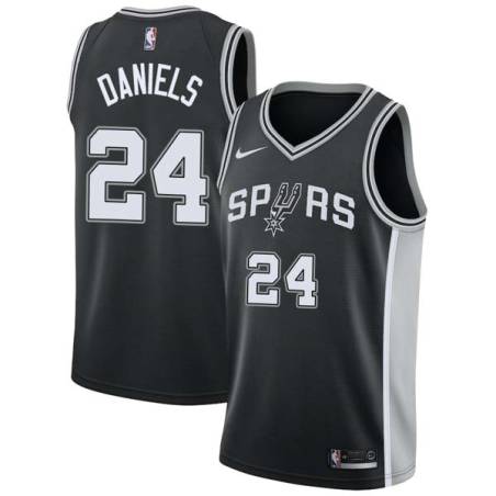 Black Lloyd Daniels Twill Basketball Jersey -Spurs #24 Daniels Twill Jerseys, FREE SHIPPING