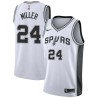 White Andre Miller Twill Basketball Jersey -Spurs #24 Miller Twill Jerseys, FREE SHIPPING