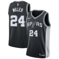 Black Andre Miller Twill Basketball Jersey -Spurs #24 Miller Twill Jerseys, FREE SHIPPING