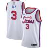 White Classic Jim Ray Twill Basketball Jersey -76ers #3 Ray Twill Jerseys, FREE SHIPPING