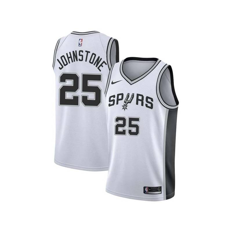 White Jim Johnstone Twill Basketball Jersey -Spurs #25 Johnstone Twill Jerseys, FREE SHIPPING