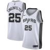 White Steve Lingenfelter Twill Basketball Jersey -Spurs #25 Lingenfelter Twill Jerseys, FREE SHIPPING