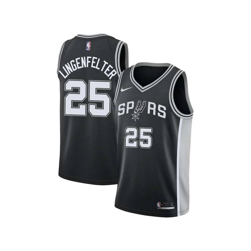 Black Steve Lingenfelter Twill Basketball Jersey -Spurs #25 Lingenfelter Twill Jerseys, FREE SHIPPING