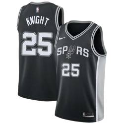 Black Billy Knight Twill Basketball Jersey -Spurs #25 Knight Twill Jerseys, FREE SHIPPING