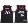 Black Throwback Johnny Green Twill Basketball Jersey -76ers #16 Green Twill Jerseys, FREE SHIPPING