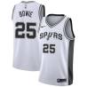 White Anthony Bowie Twill Basketball Jersey -Spurs #25 Bowie Twill Jerseys, FREE SHIPPING