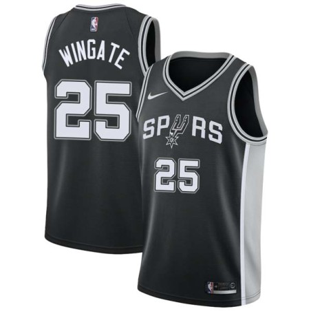 Black David Wingate Twill Basketball Jersey -Spurs #25 Wingate Twill Jerseys, FREE SHIPPING