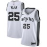 White Steve Kerr Twill Basketball Jersey -Spurs #25 Kerr Twill Jerseys, FREE SHIPPING