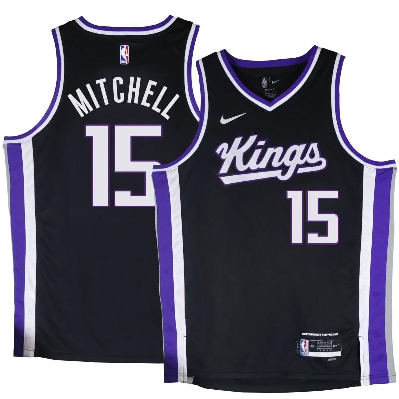 Kings #15 Davion Mitchell Black2024 Jersey