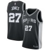 Black Caldwell Jones Twill Basketball Jersey -Spurs #27 Jones Twill Jerseys, FREE SHIPPING