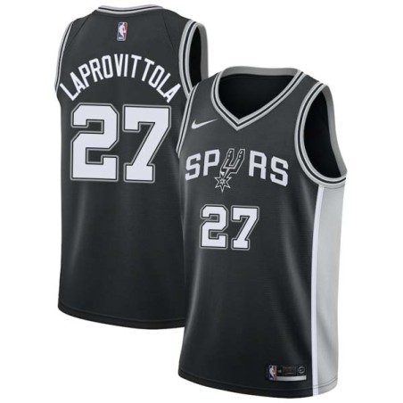 Black Nicolas Laprovittola Twill Basketball Jersey -Spurs #27 Laprovittola Twill Jerseys, FREE SHIPPING