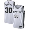 White Allan Bristow Twill Basketball Jersey -Spurs #30 Bristow Twill Jerseys, FREE SHIPPING