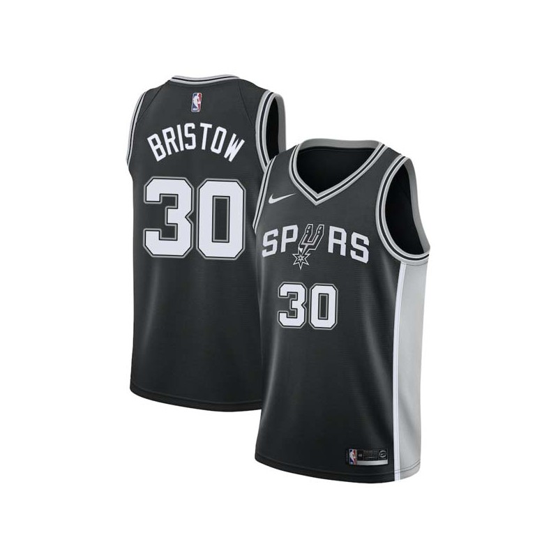 Black Allan Bristow Twill Basketball Jersey -Spurs #30 Bristow Twill Jerseys, FREE SHIPPING