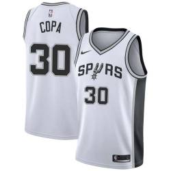 White Tom Copa Twill Basketball Jersey -Spurs #30 Copa Twill Jerseys, FREE SHIPPING