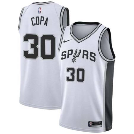 White Tom Copa Twill Basketball Jersey -Spurs #30 Copa Twill Jerseys, FREE SHIPPING