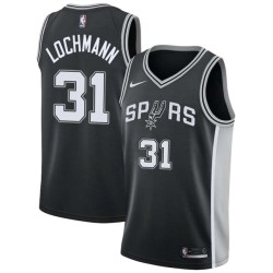 Black Riney Lochmann Twill Basketball Jersey -Spurs #31 Lochmann Twill Jerseys, FREE SHIPPING