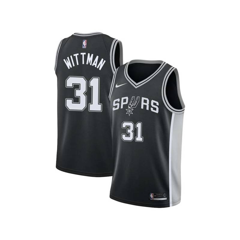 Black Greg Wittman Twill Basketball Jersey -Spurs #31 Wittman Twill Jerseys, FREE SHIPPING