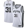 White Swen Nater Twill Basketball Jersey -Spurs #31 Nater Twill Jerseys, FREE SHIPPING