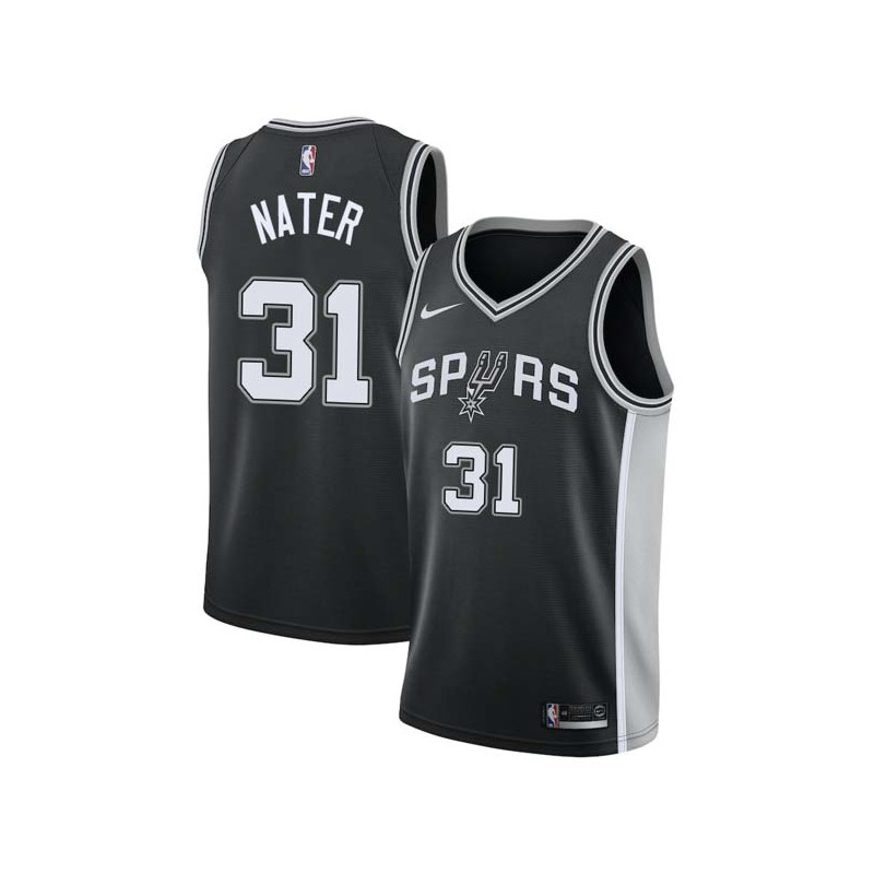 Black Swen Nater Twill Basketball Jersey -Spurs #31 Nater Twill Jerseys, FREE SHIPPING