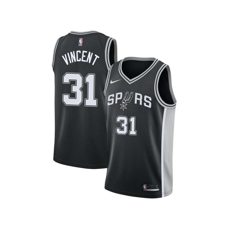 Black Jay Vincent Twill Basketball Jersey -Spurs #31 Vincent Twill Jerseys, FREE SHIPPING