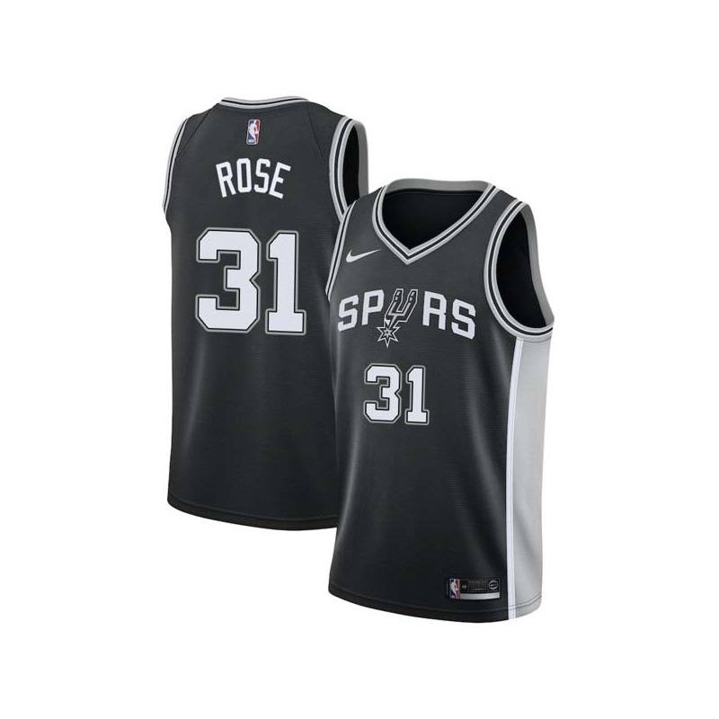 Black Malik Rose Twill Basketball Jersey -Spurs #31 Rose Twill Jerseys, FREE SHIPPING