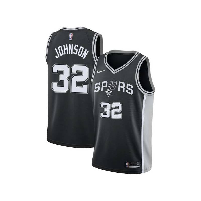 Black Reggie Johnson Twill Basketball Jersey -Spurs #32 Johnson Twill Jerseys, FREE SHIPPING